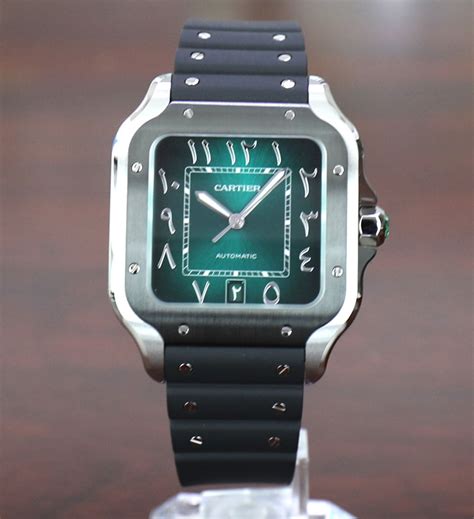 cartier santos arabic dial green